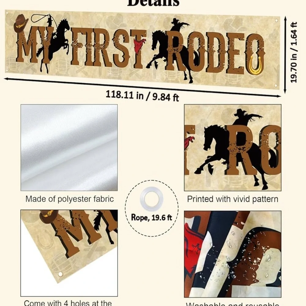 2 Western Rodeo Party Banners